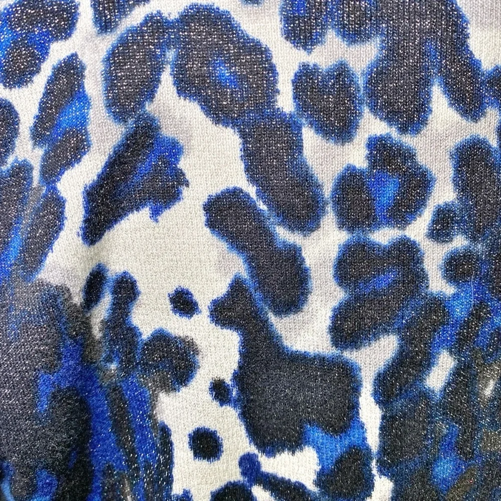 Sharon Young Black and Blue Animal Print Shimmer Long Sleeve Cardigan - Picture 14 of 15